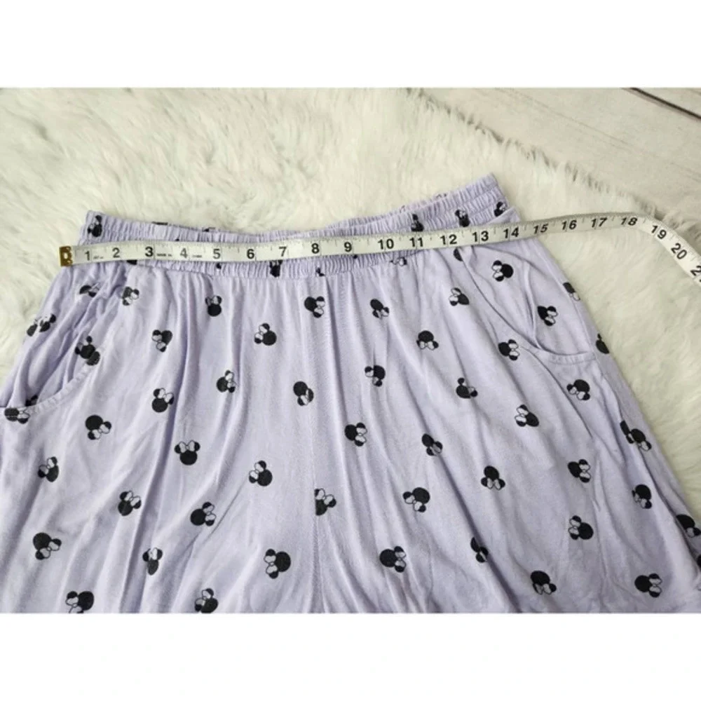 Disney Womens Sleep‎ Shorts Lilac Minnie Mouse Print Elastic Waist Pockets M - Picture 3 of 6